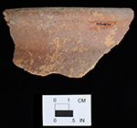 Gravel-tempered, interior (left) and exterior (right), jar. Delaware site 7NC-F-13. 